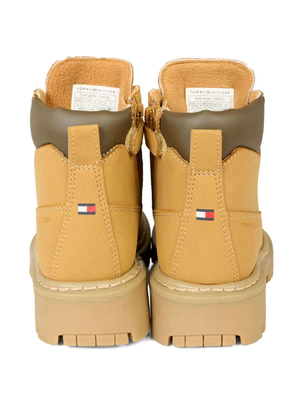 Tommy Hilfiger Junior lace-up zip boots Bruin