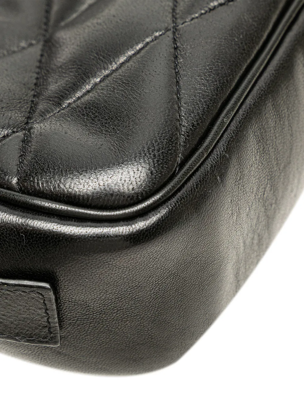 Pre-owned Saint Laurent 2021 Quilted Lambskin Lolita Cosmetics Pouch In Black