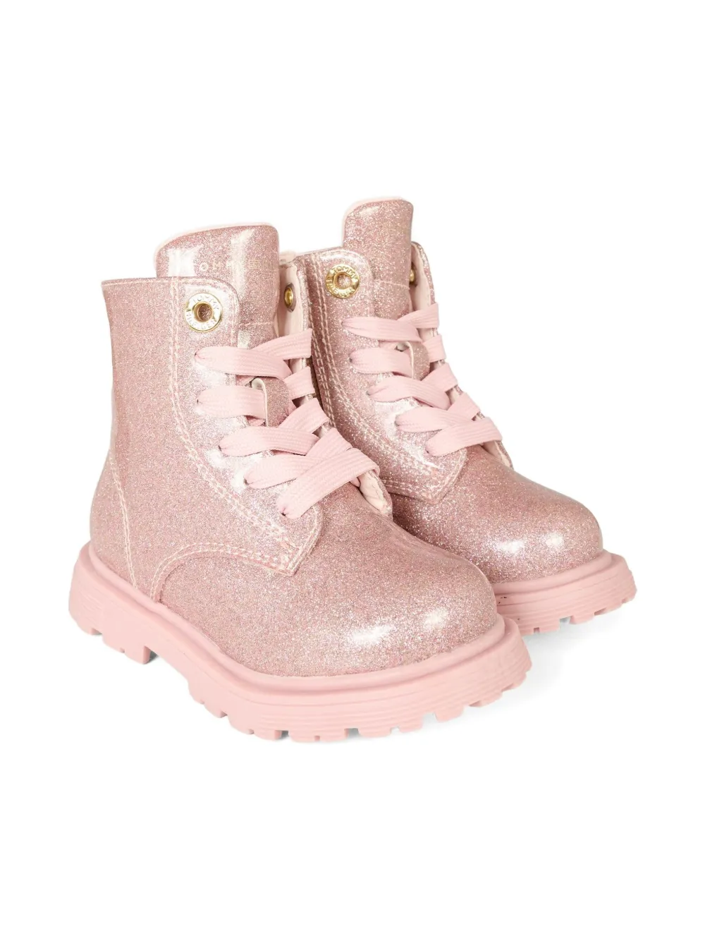 Tommy Hilfiger Junior Glitter Lace-up Boots In Pink