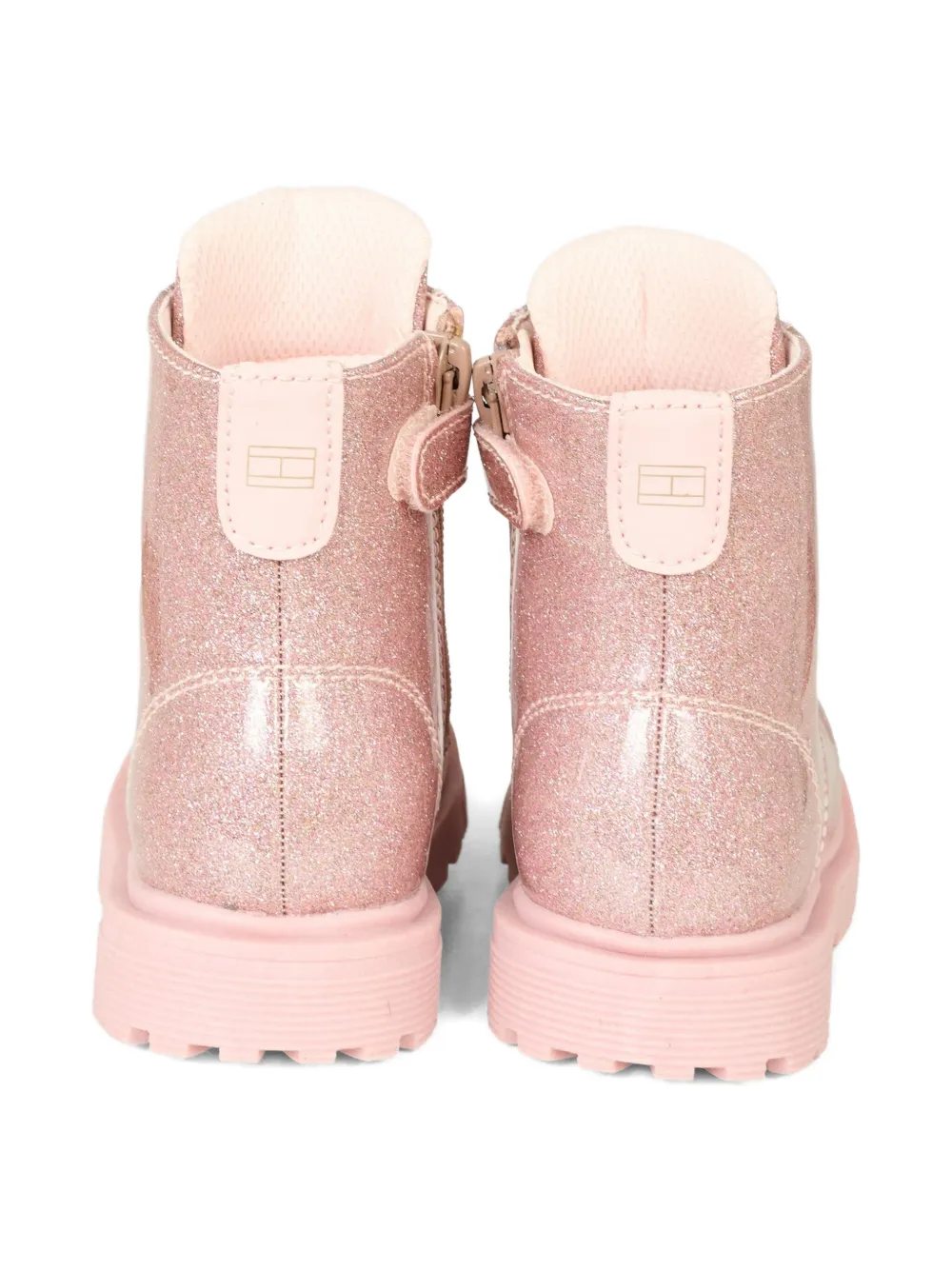 Tommy Hilfiger Junior Glitter Lace-up Boots In Pink