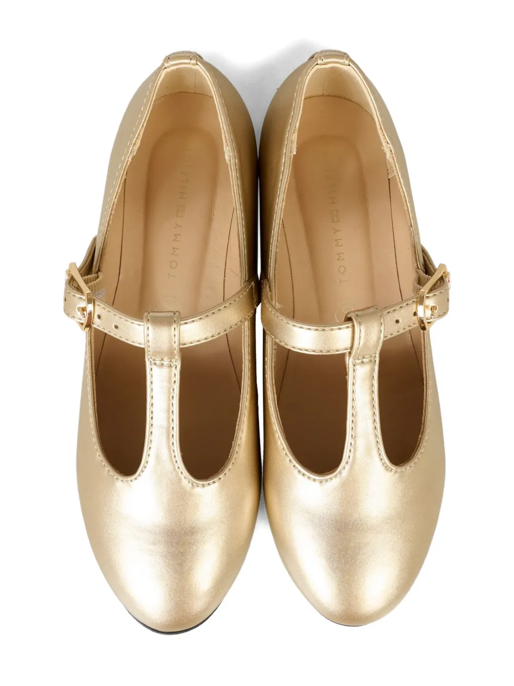 Tommy Hilfiger Junior Metallic Buckle Ballerina In Gold