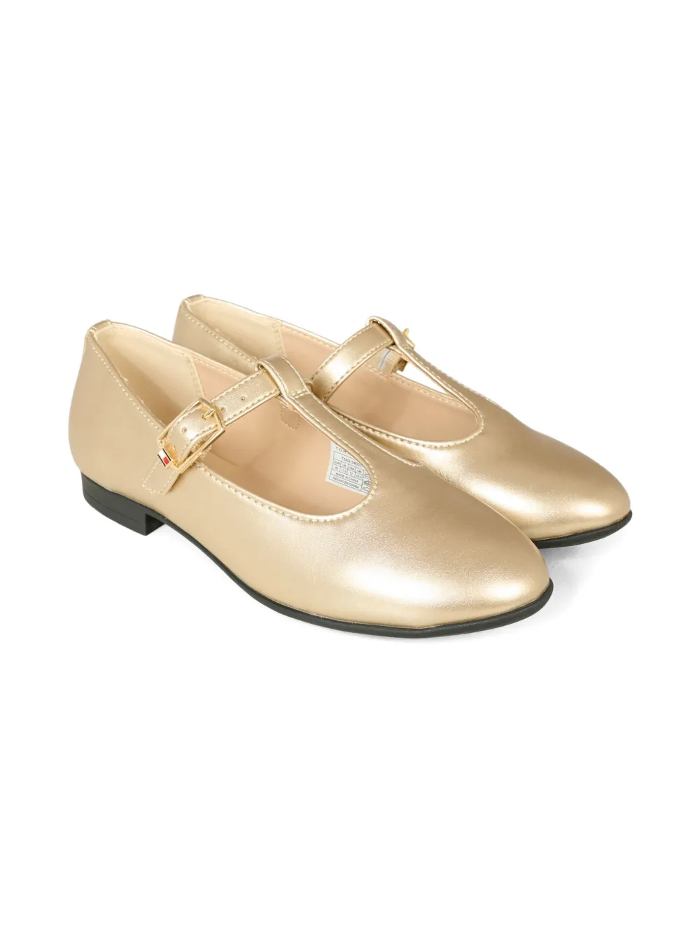 Tommy Hilfiger Junior Metallic Buckle Ballerina In Gold