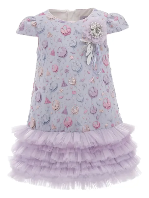 Mimi Tutu puff-sleeve embroidered tulle dress