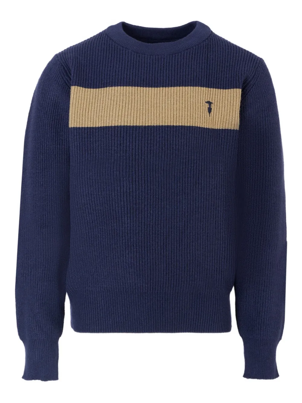 TRUSSARDI JUNIOR Ribgebreide trui met vlakken Blauw