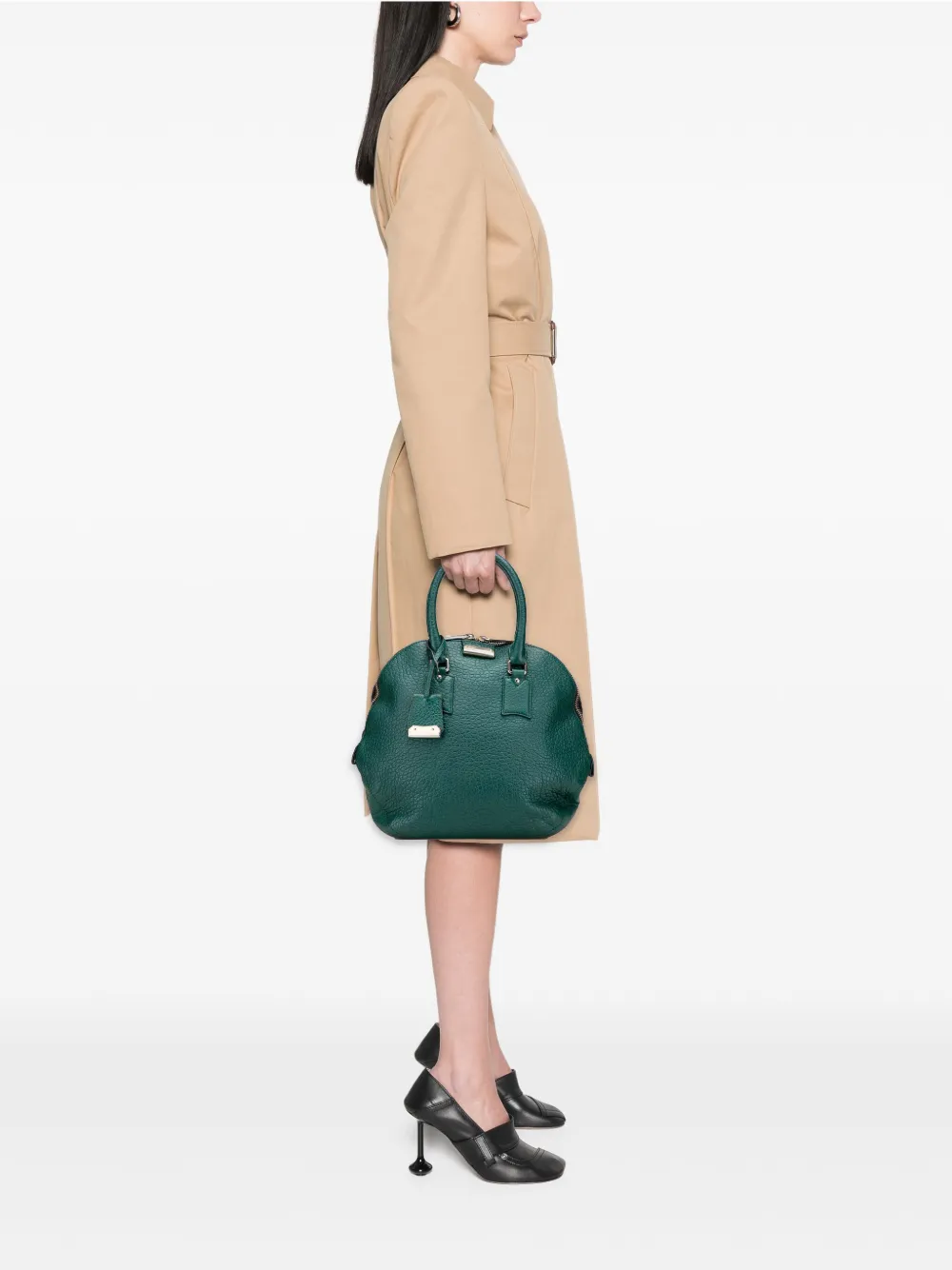Burberry Pre-Owned 2000-2017 Large Grained Calfskin Heritage Orchard Bowling Bag satchel | Pre-Owned | Image 2