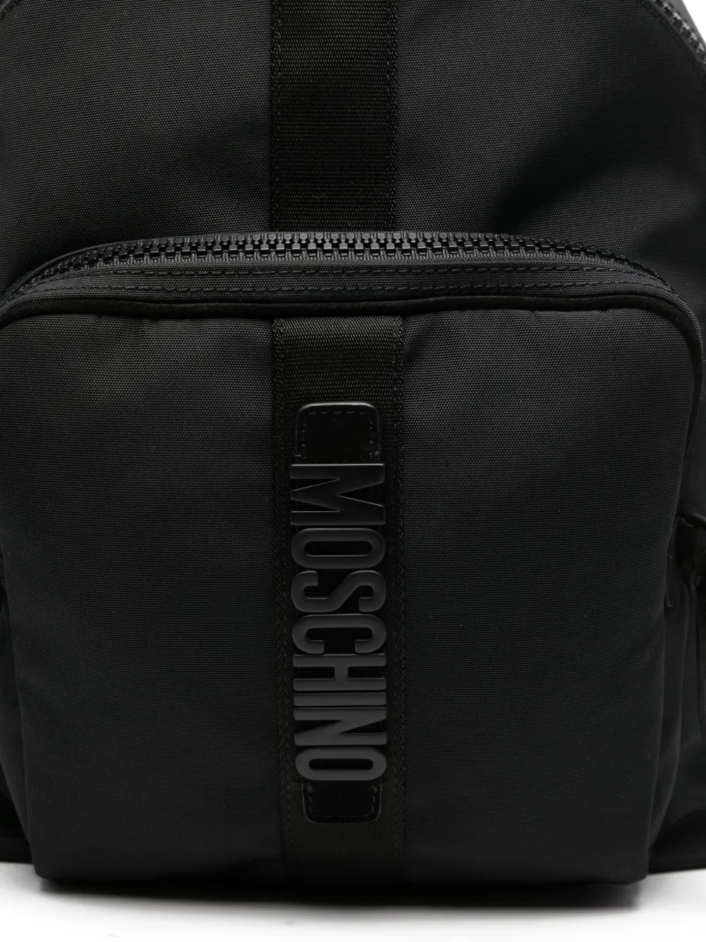 Moschino Rugzak met logoplakkaat en ritssluiting Zwart