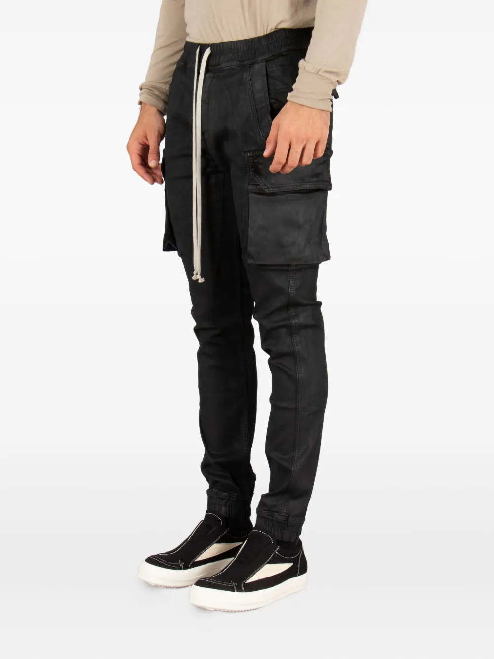 Rick Owens DRKSHDW drawstring-waist cargo pants - Zwart