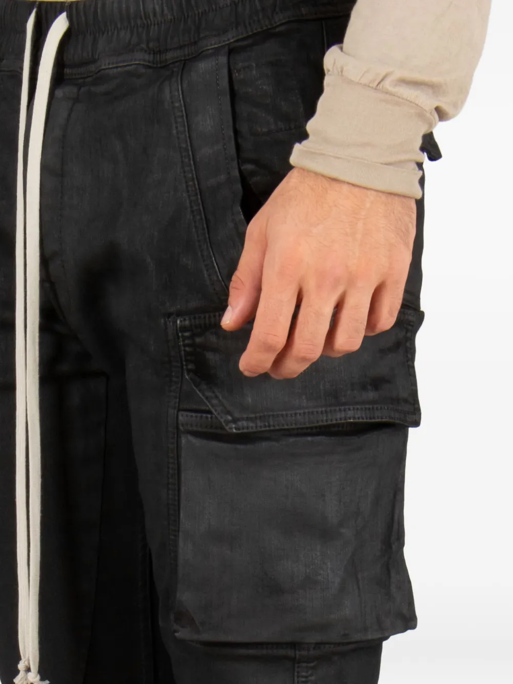 Rick Owens Drkshdw Drawstring-waist Cargo Pants In Black