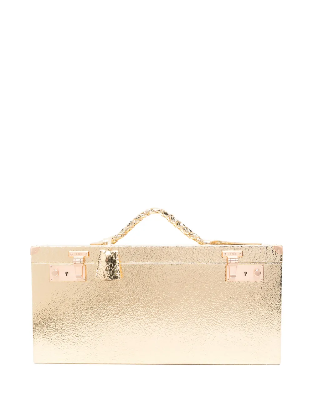 Fendi Pre-Owned textured-leather vanity case. bag | Gold | Image 1