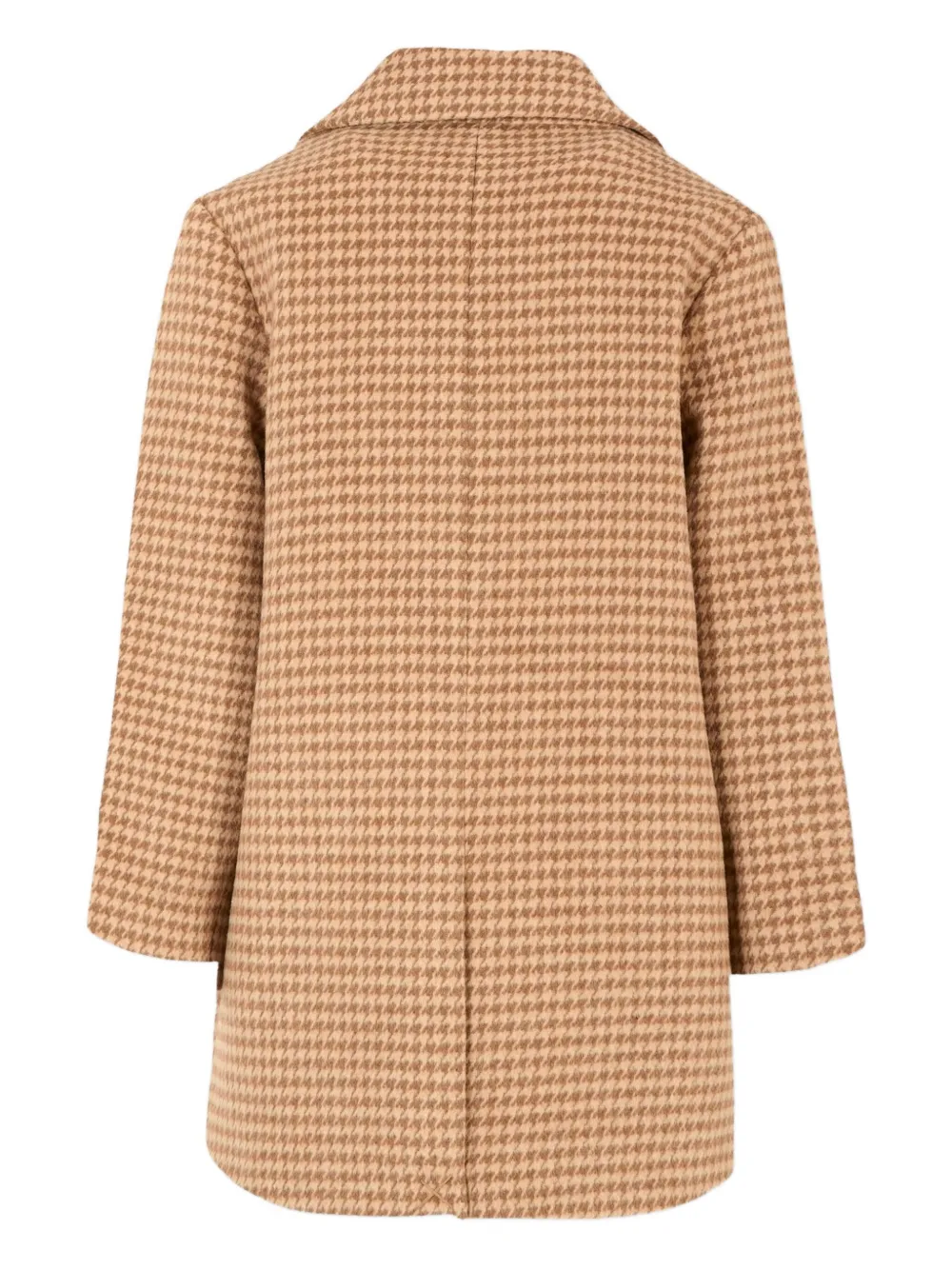 TRUSSARDI JUNIOR Jas met pied-de-poule print en enkele rij knopen Bruin