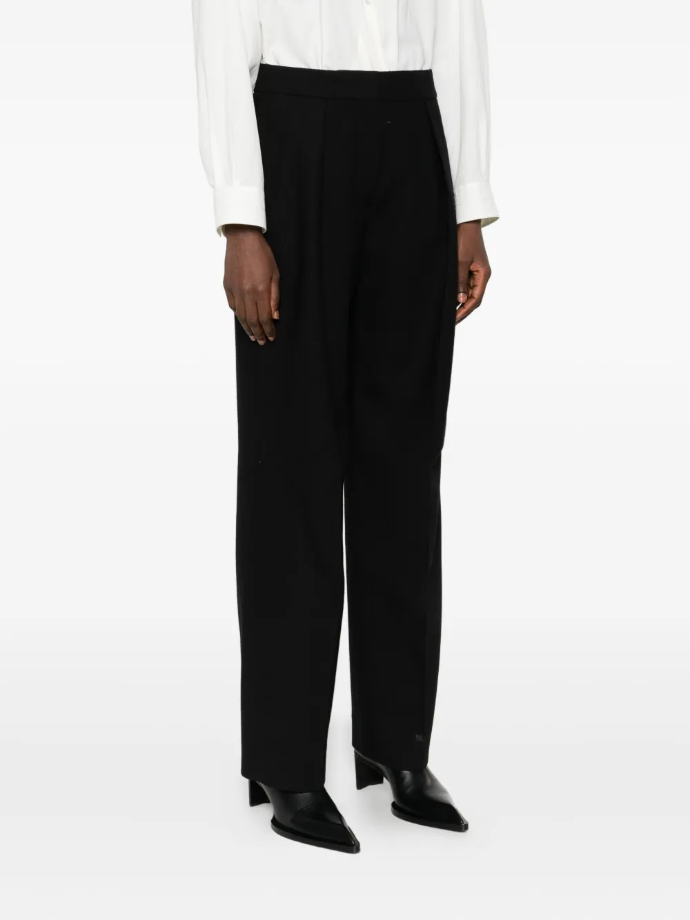 Jil Sander Wollen plooibroek Zwart