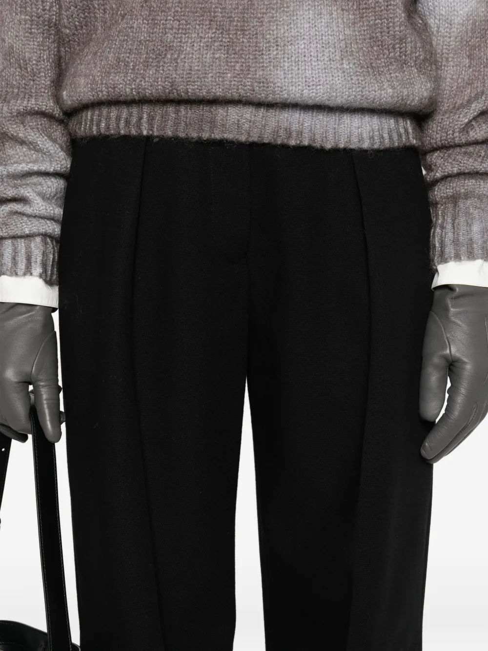 Jil Sander Wollen plooibroek Zwart