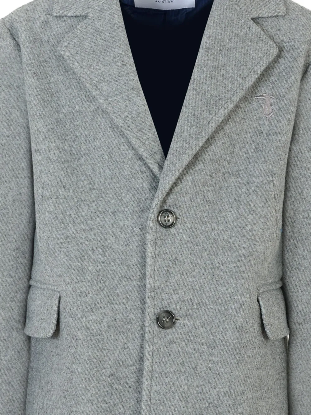 TRUSSARDI JUNIOR Twill jas met drie knopen Grijs