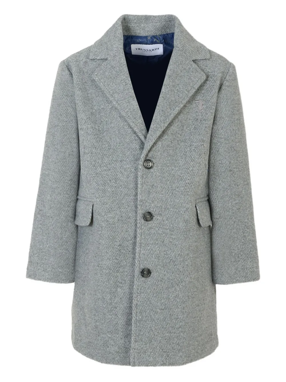 TRUSSARDI JUNIOR Twill jas met drie knopen Grijs
