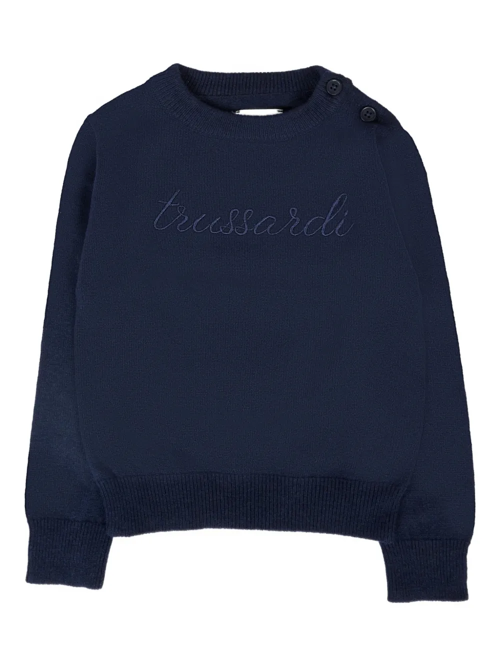TRUSSARDI JUNIOR Sweater met geborduurde knopenbies Blauw