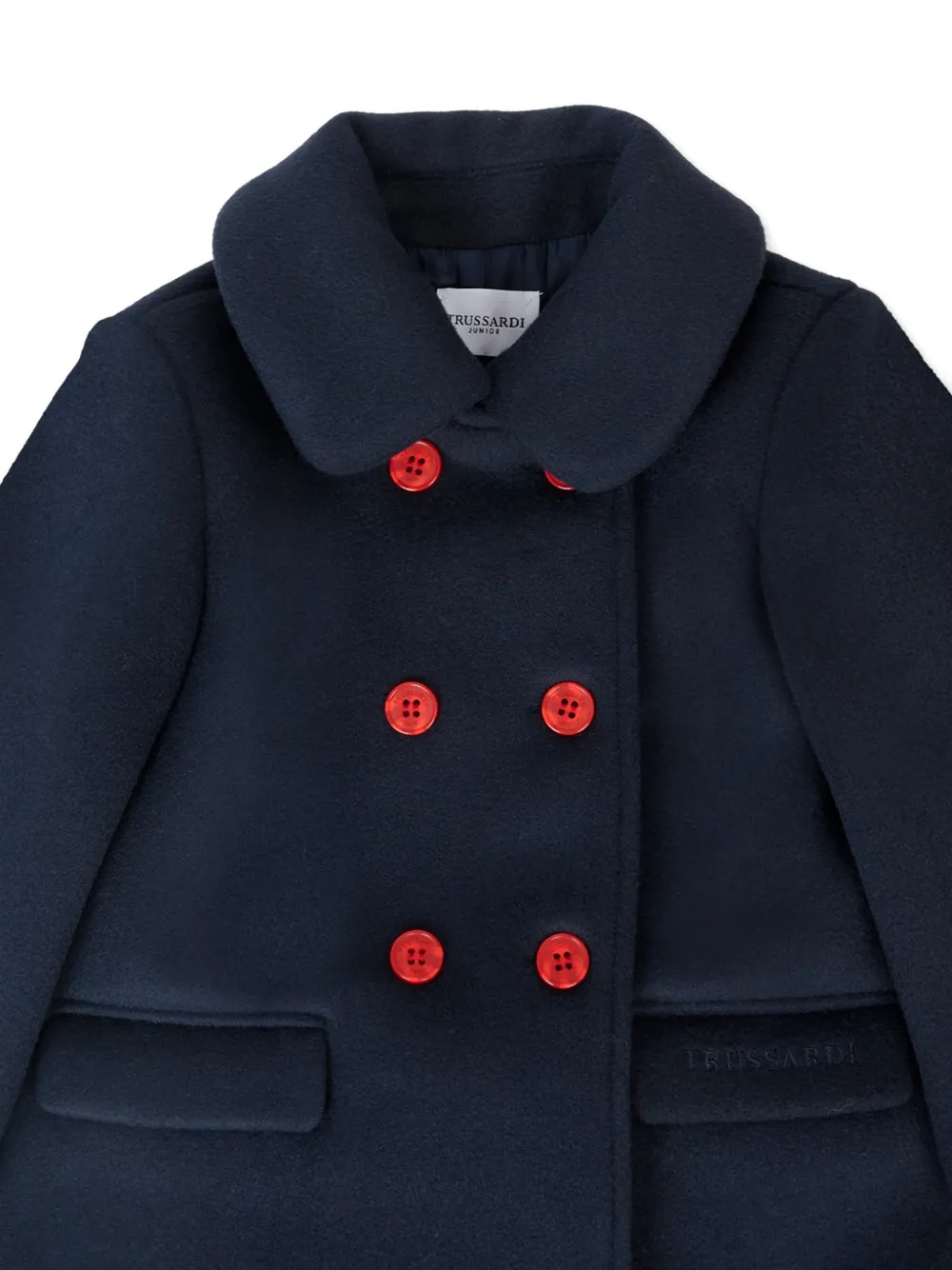 TRUSSARDI JUNIOR Jas met dubbele rij knopen en rode knopen Blauw