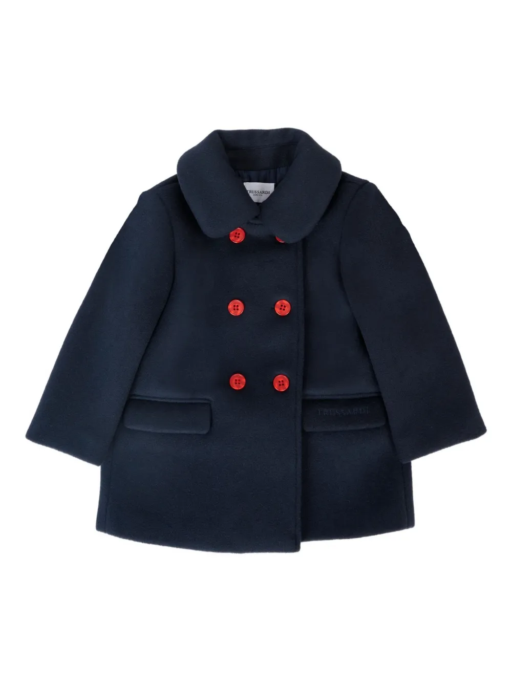 TRUSSARDI JUNIOR Jas met dubbele rij knopen en rode knopen Blauw