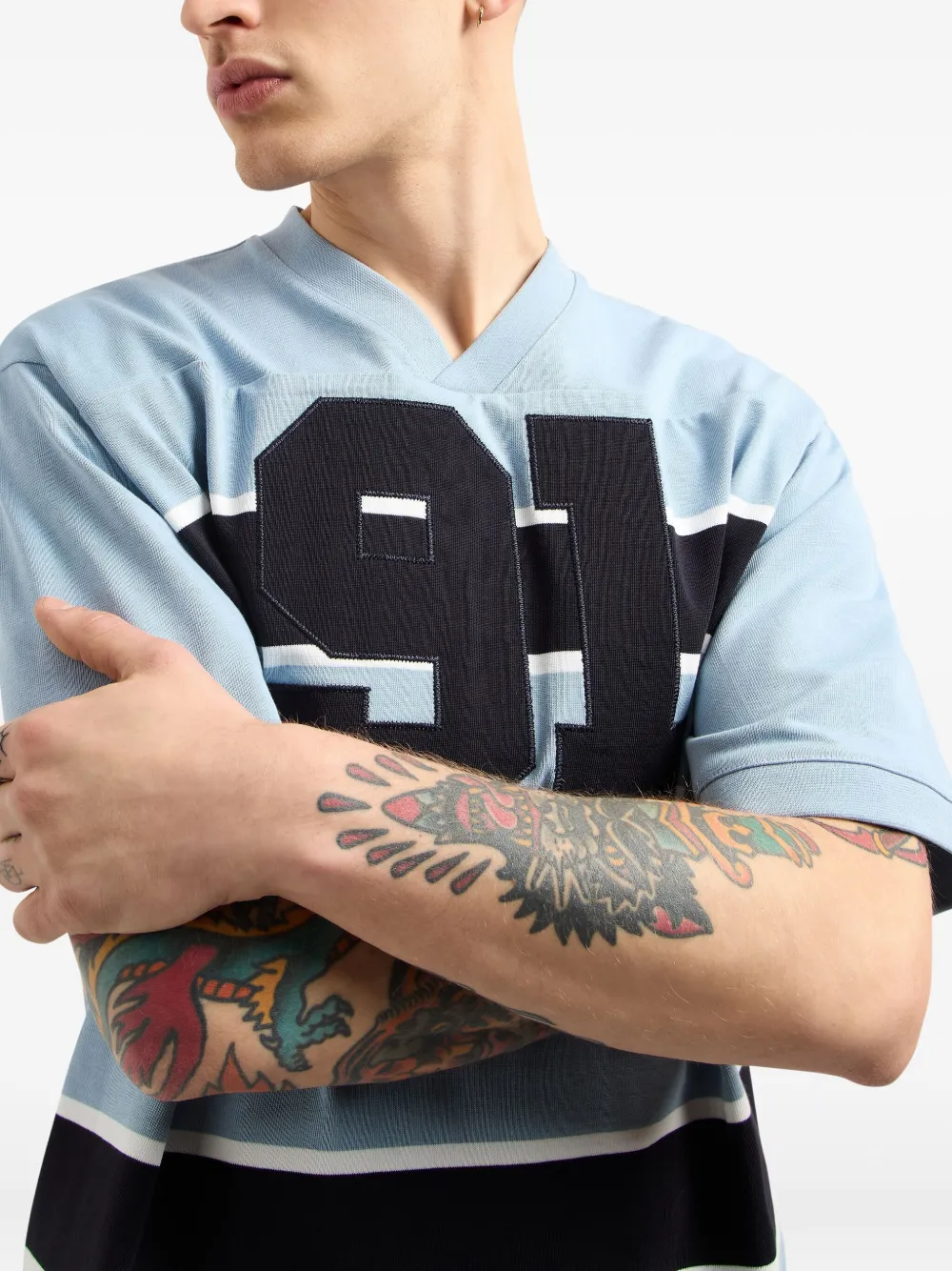 Armani Exchange T-shirt met V-hals Blauw