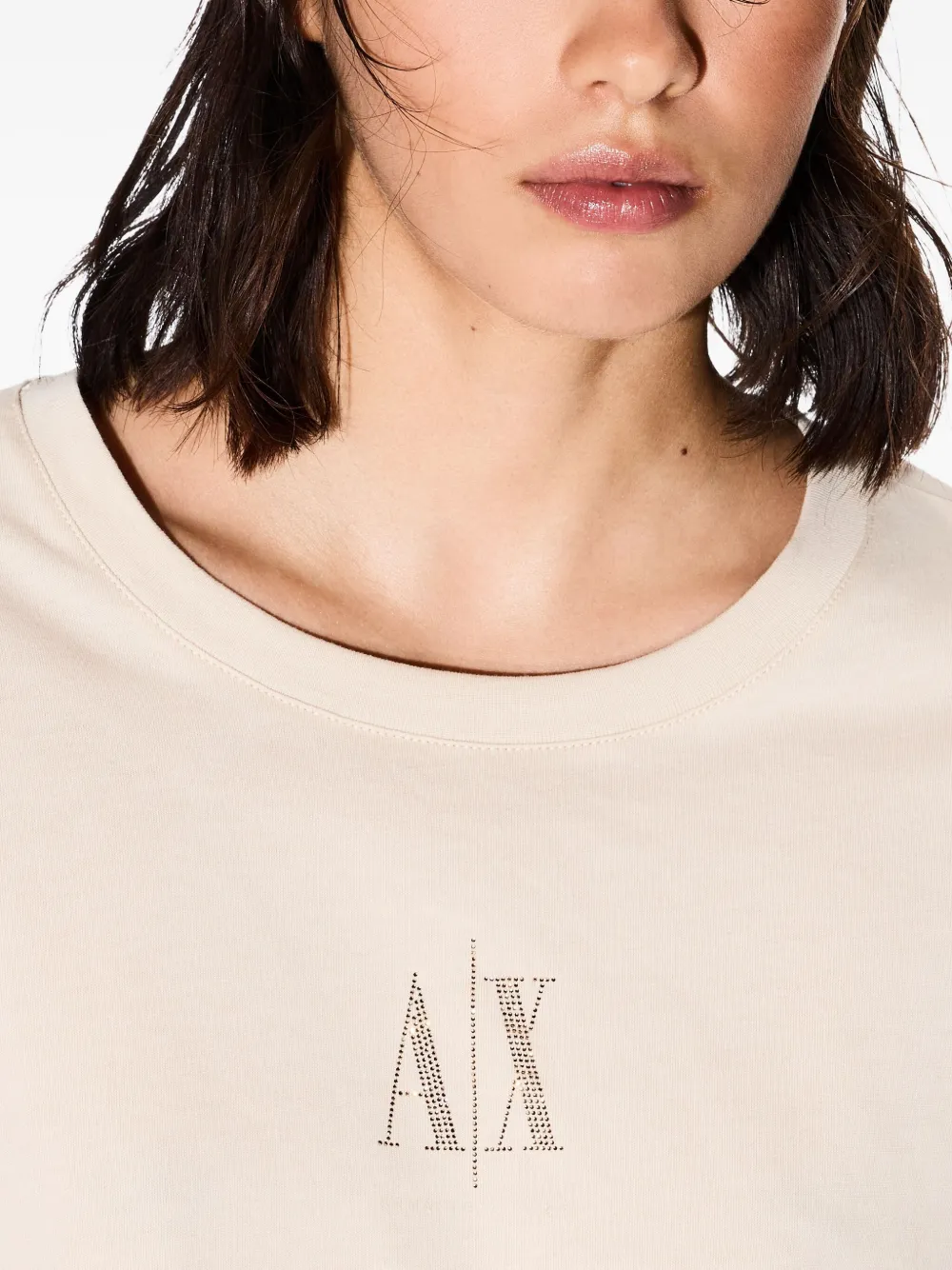 Armani Exchange T-shirt met logoprint U1092 BROWN