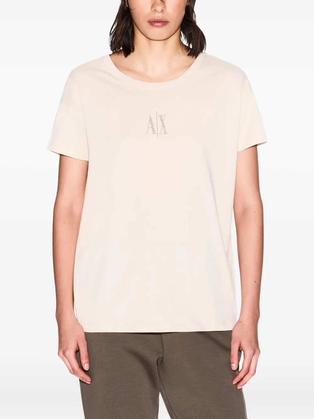 Armani Exchange T-shirt met logoprint U1092 BROWN