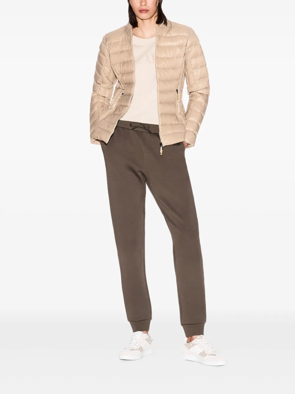 Armani Exchange T-shirt met logoprint U1092 BROWN