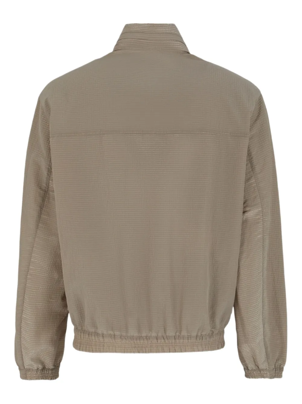 Armani Exchange Textured Zip Jacket In Brown