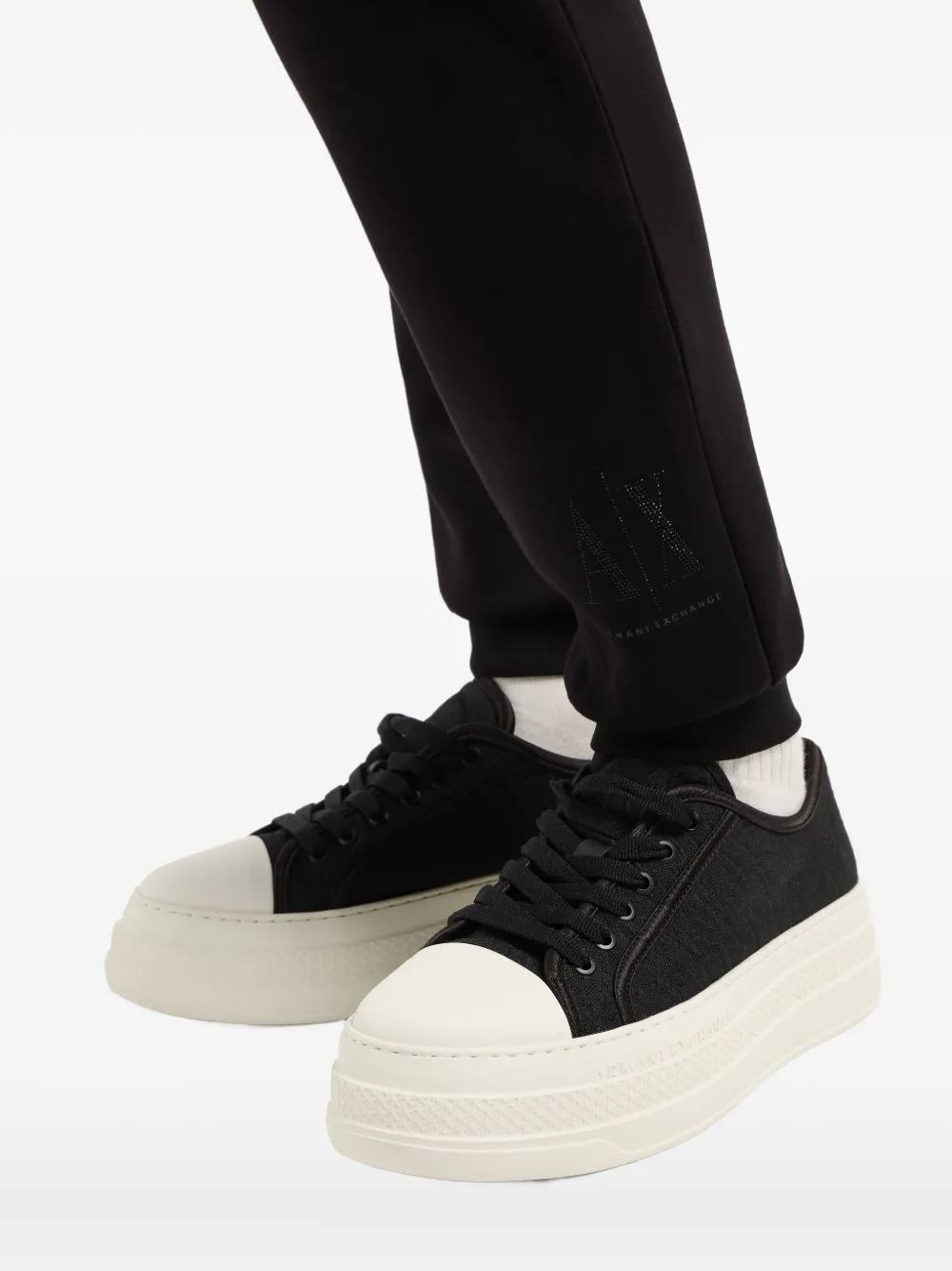 Armani Exchange Logo-detail Track Pants In Black