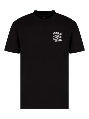 Armani Exchange logo-embroidered T-shirt | Black | FARFETCH