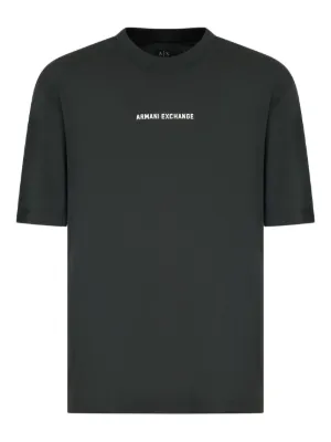 Armani Exchange logo-embroidered T-shirt | Black | FARFETCH