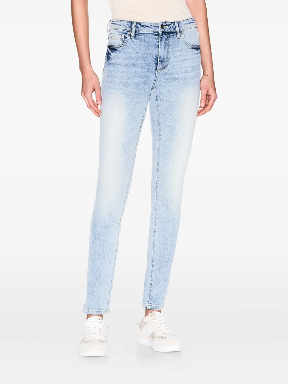 Armani Exchange Light-wash Skinny Jeans In Blue