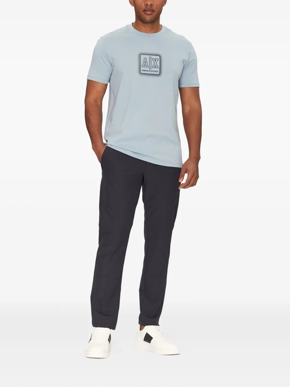 Armani Exchange logo T-shirt - Blauw