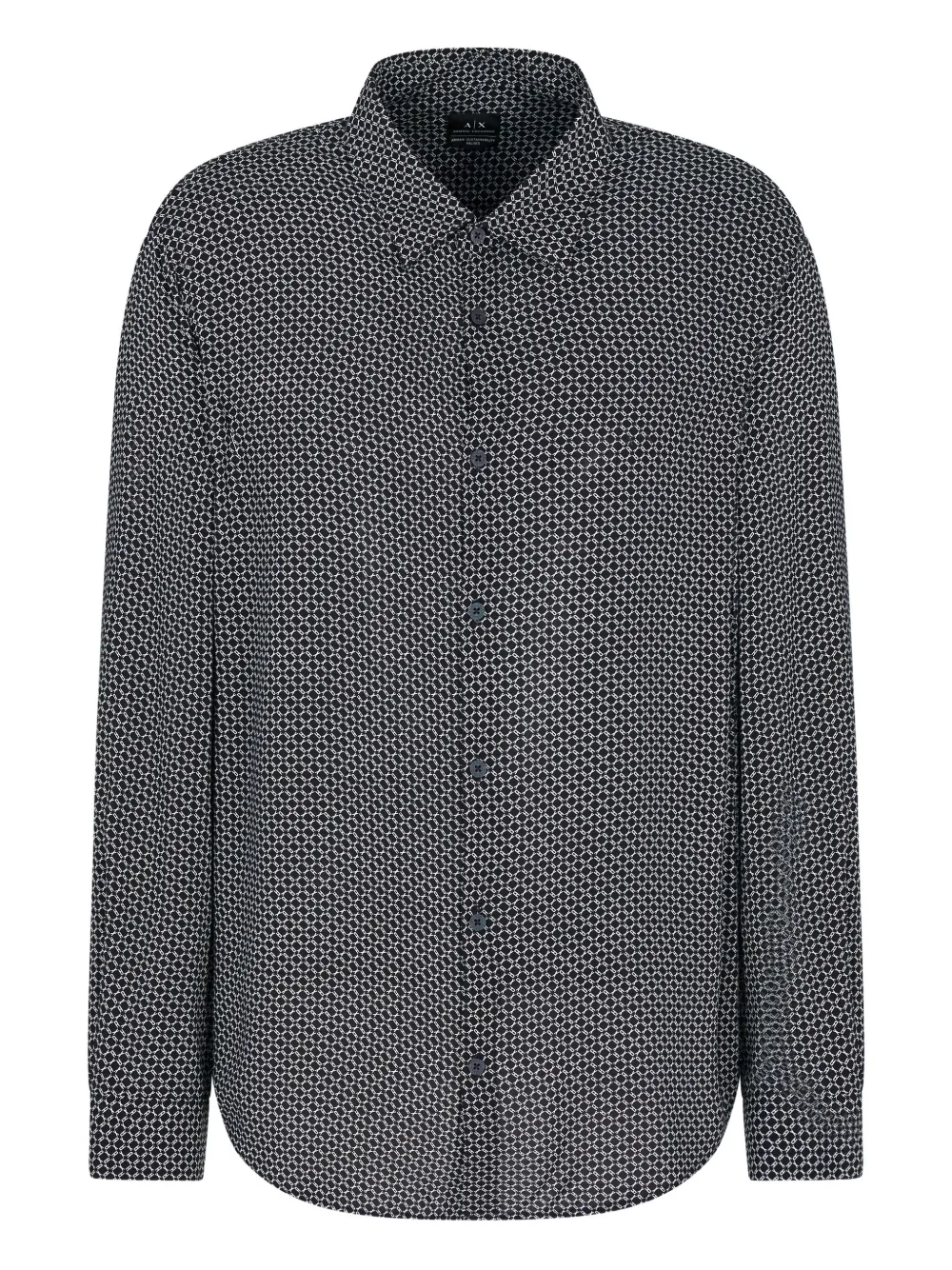 Armani Exchange geometric-pattern shirt | Black | Image 1