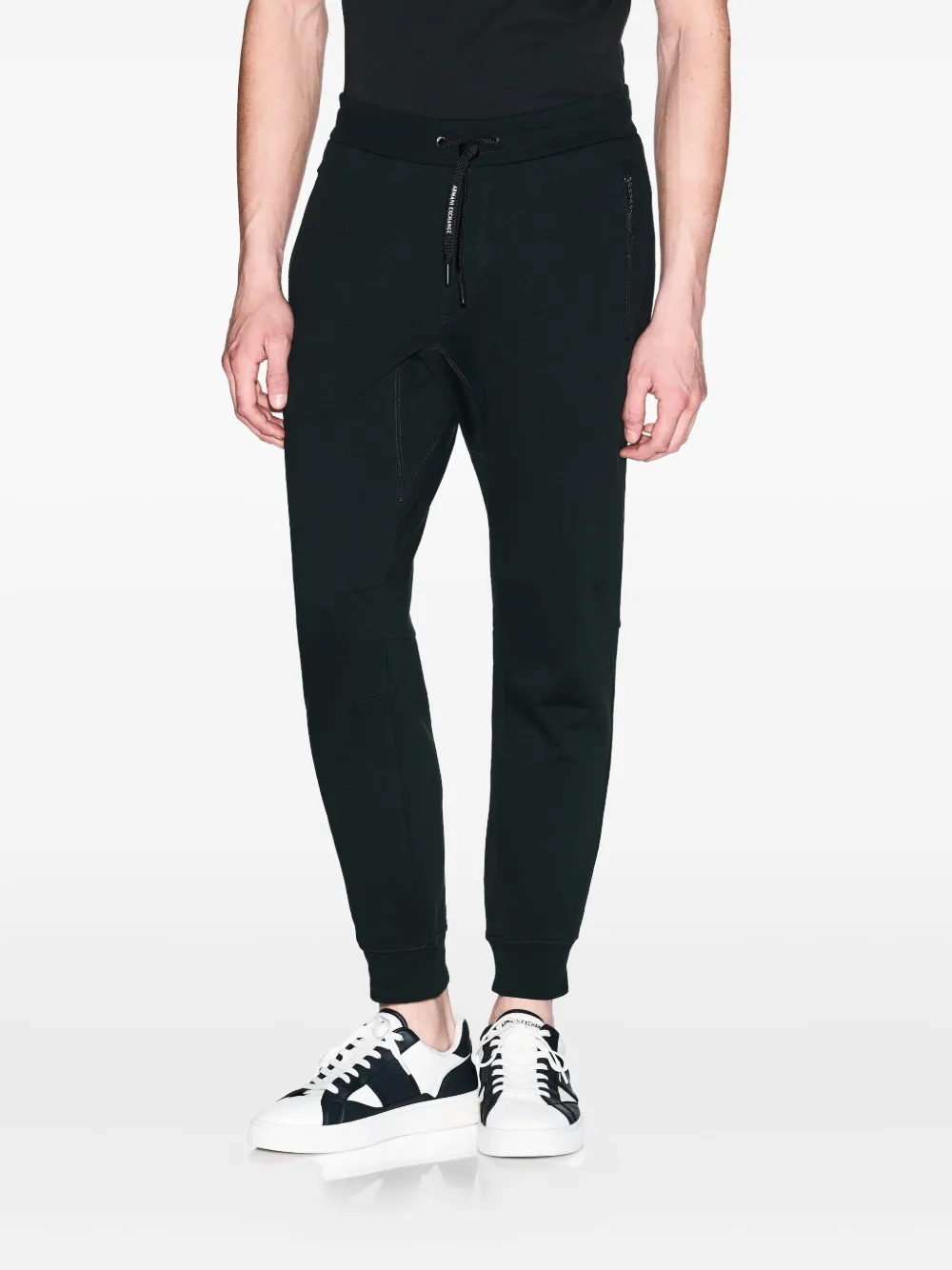 Armani Exchange Zip-pocket Drawstring Track Pants In Green