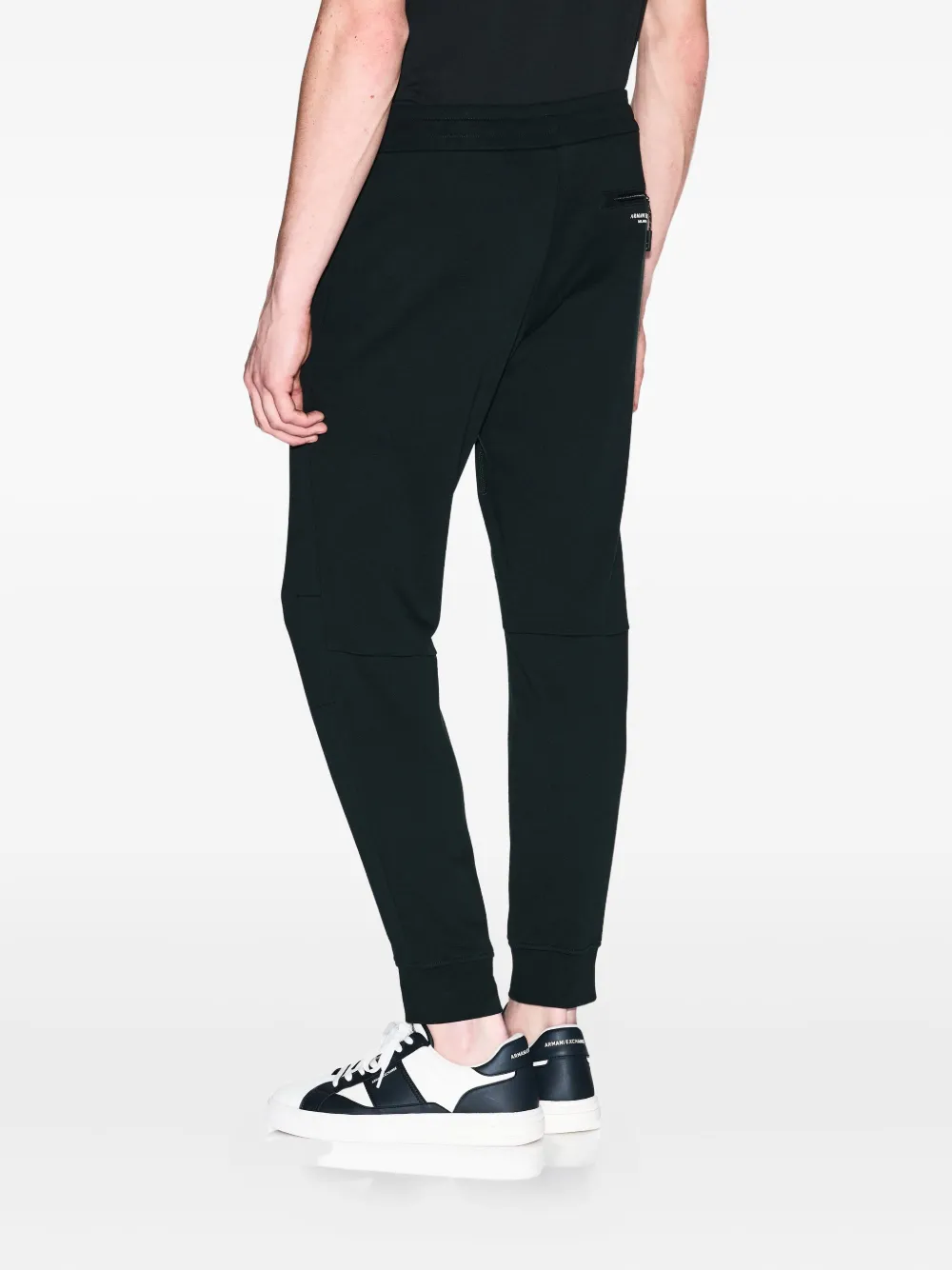 Armani Exchange Zip-pocket Drawstring Track Pants In Green
