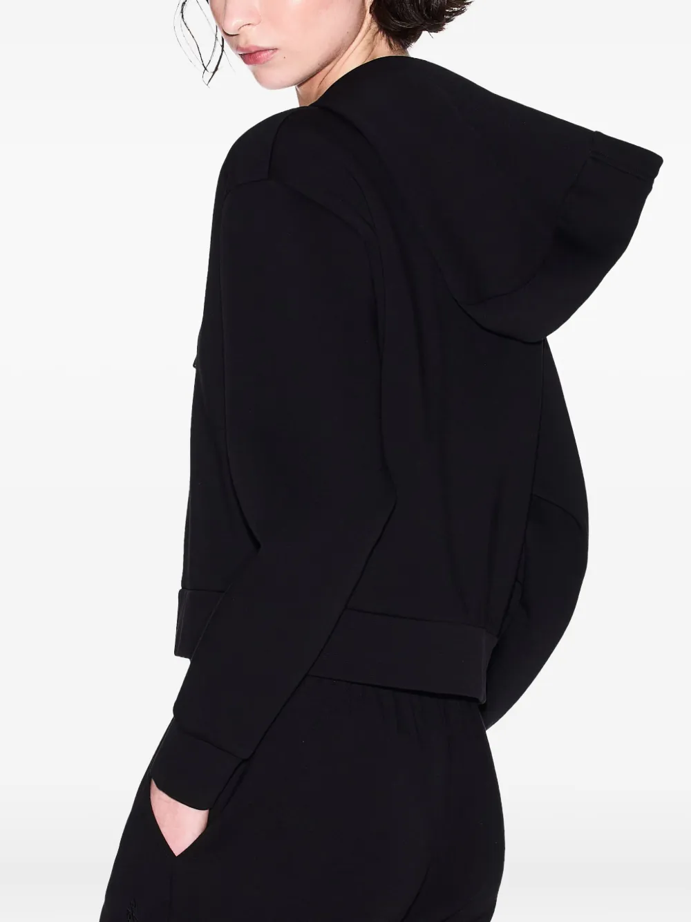 Armani Exchange Zip-up Hooded Jacket In Black