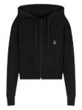 Armani Exchange zip-up hooded jacket - Black