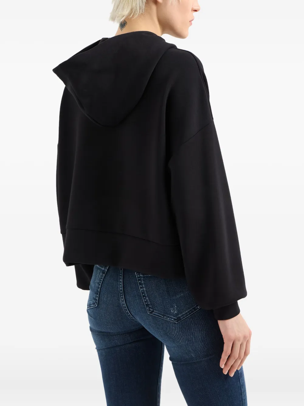 Armani Exchange Crystal-embellished Hoodie In Black
