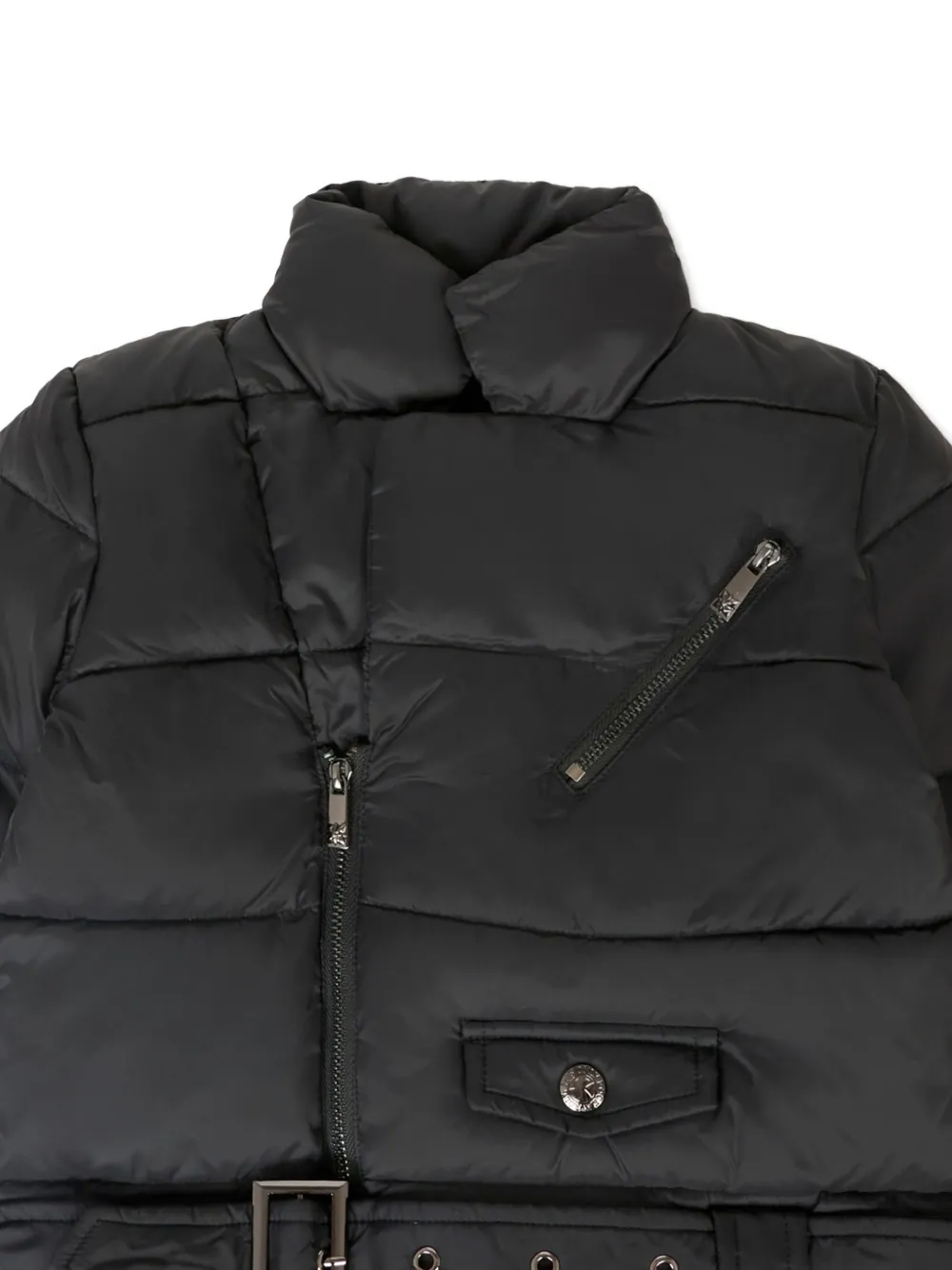 John Richmond Junior belted puffer jacket Zwart