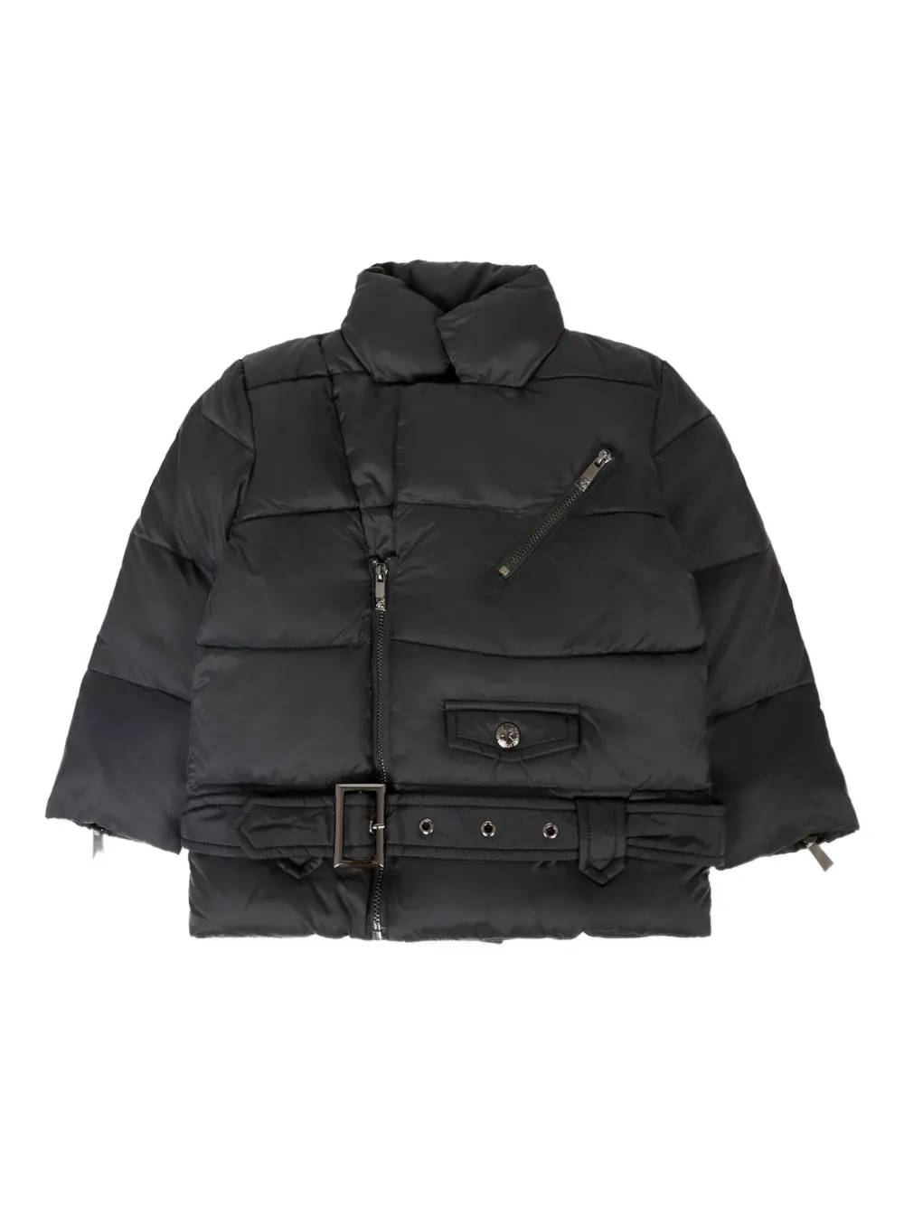 John Richmond Junior belted puffer jacket Zwart
