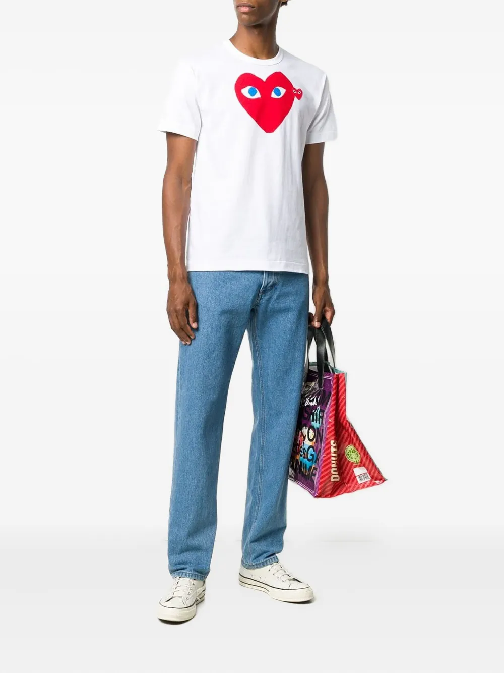 Comme Des Garçons Play heart-print short-sleeve T-shirt - Wit