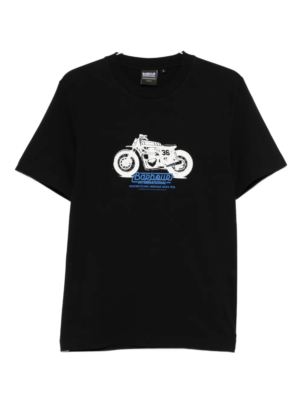Barbour International Motorcycle-print T-shirt In Black