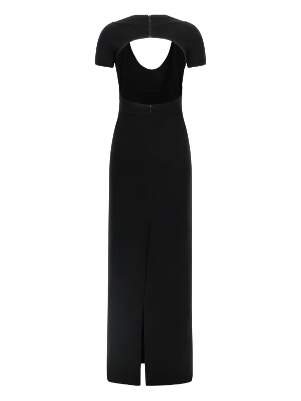 chinese dress ladies 2006 Dsquared2 Platinum Silk Jeweled Backless Trained Glamour Gown