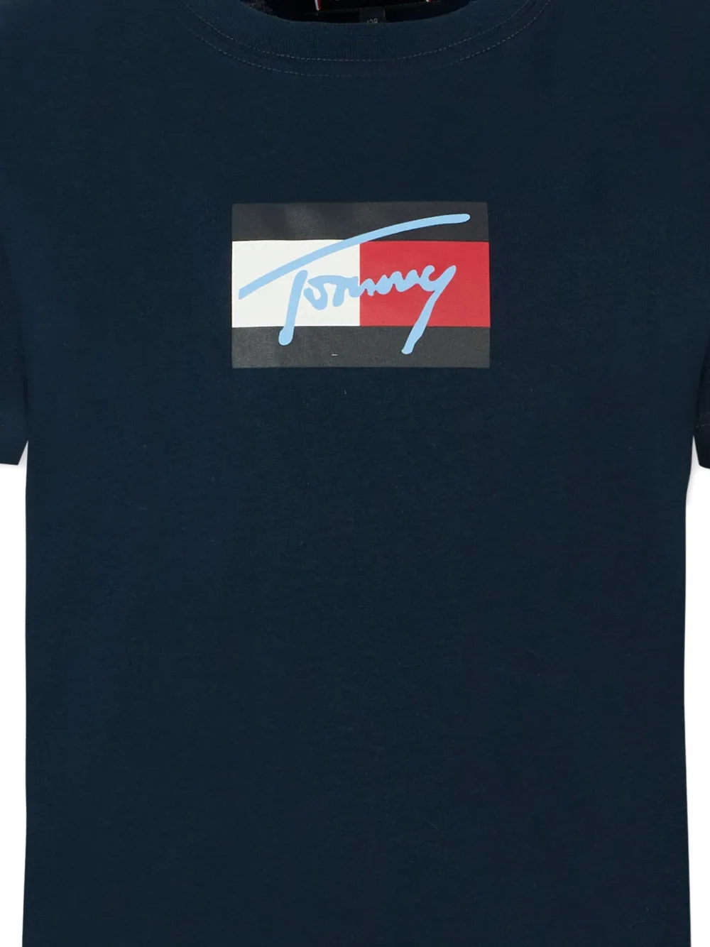 Tommy Hilfiger Junior Logo-print Cotton T-shirt In Blue