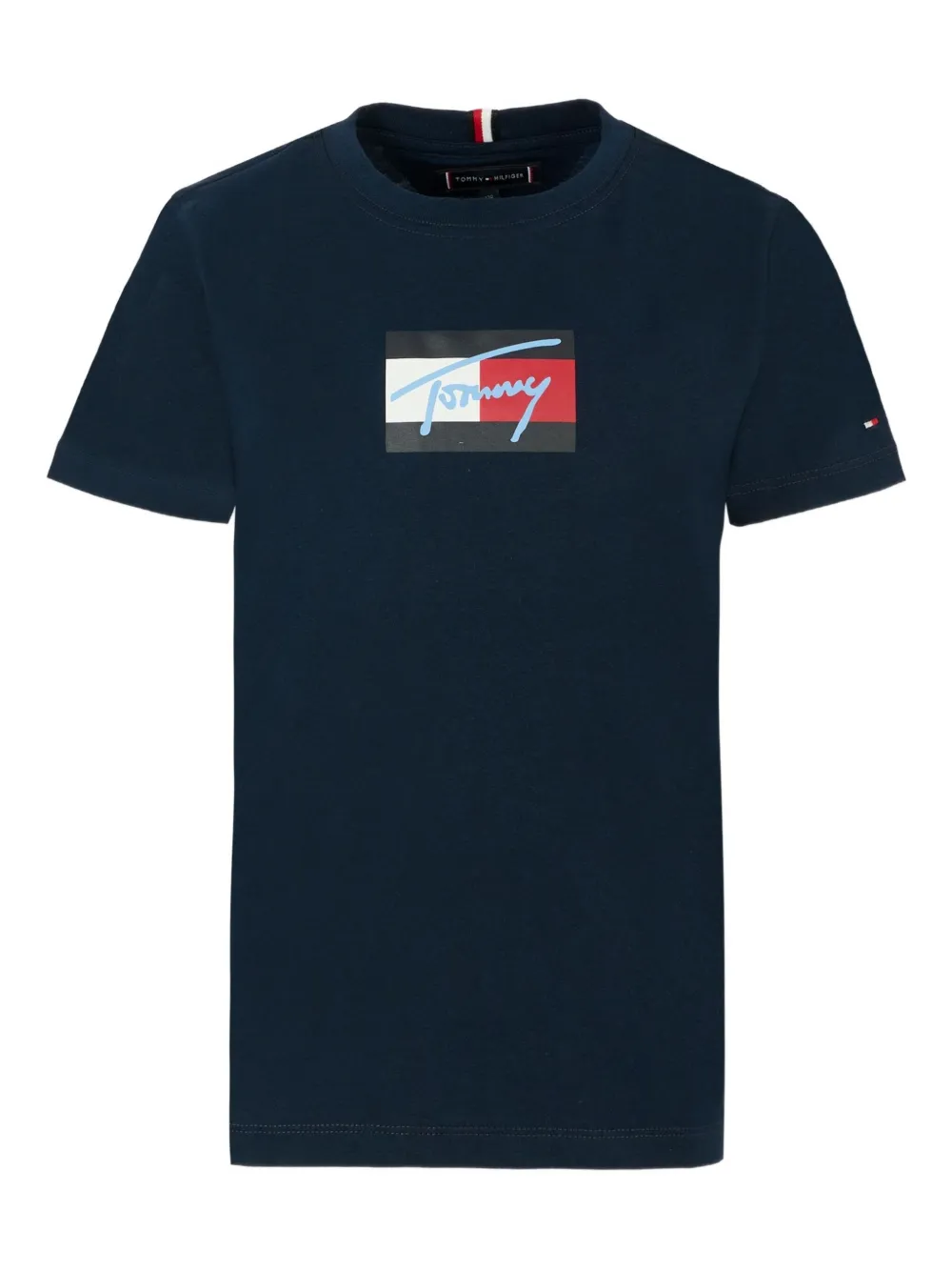 Tommy Hilfiger Junior Kids' Logo-print Cotton T-shirt In Blue