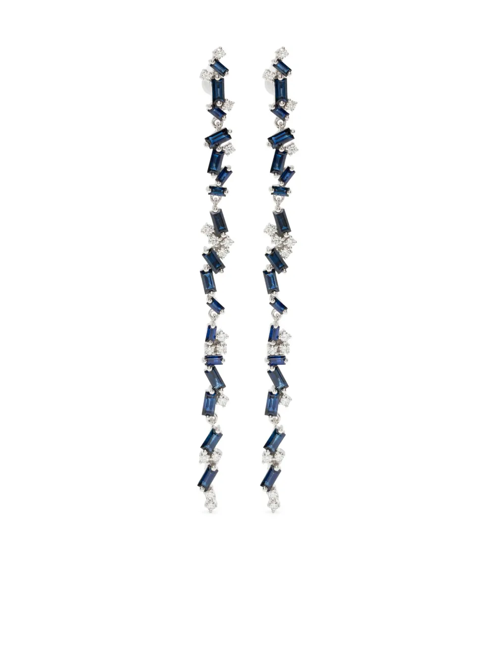 Suzanne Kalan 18K white gold blue sapphire and dangle earrings | Silver | Image 1