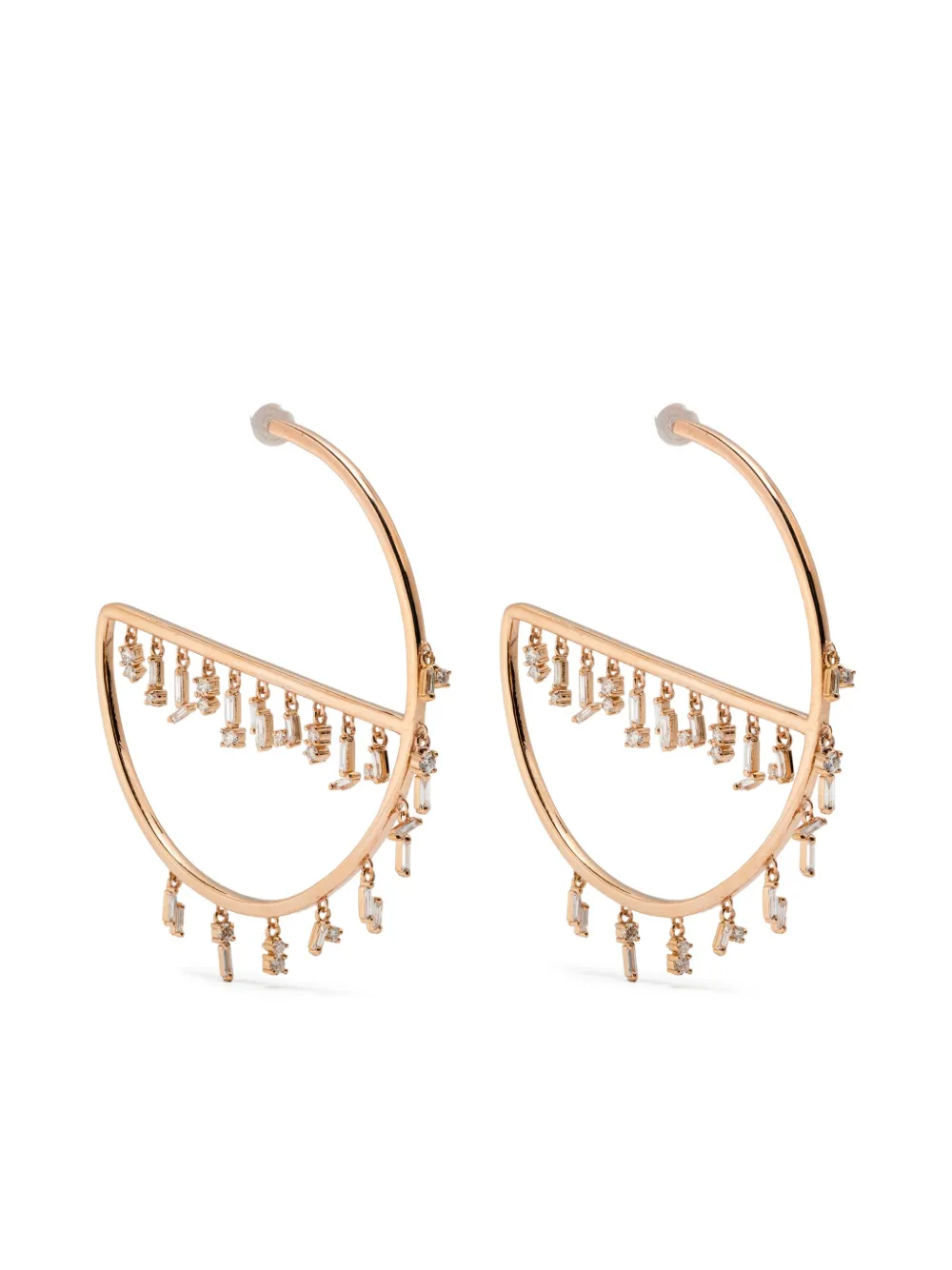 Suzanne Kalan 18K yellow gold diamond hoop earrings | Gold | Image 1