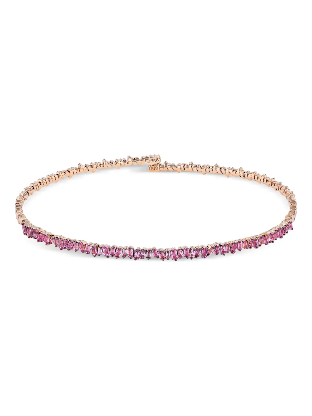 Suzanne Kalan 18k Rose Gold Pink Sapphire Choker In Brown