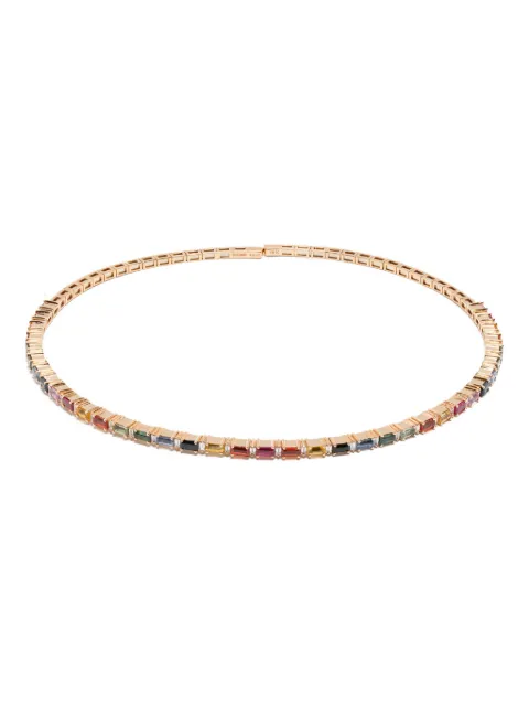 Suzanne Kalan 18K yellow gold rainbow sapphire choker