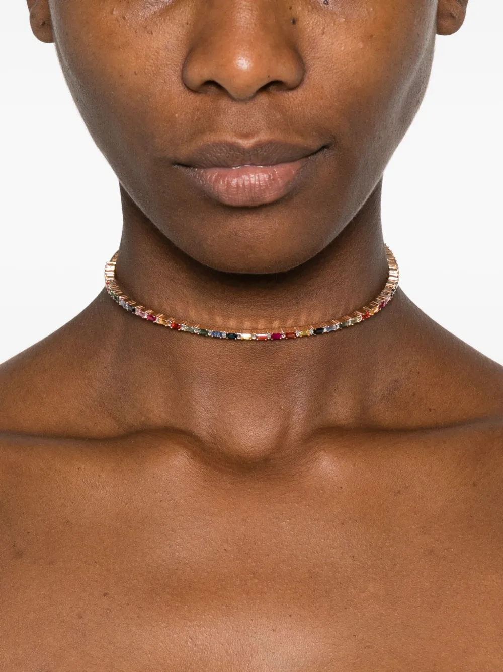 Suzanne Kalan 18kt Rainbow Gelbgold-choker Mit Saphir In Gold