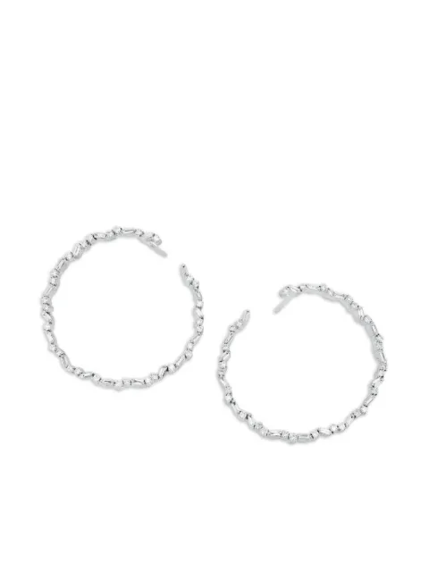 Suzanne Kalan 18K white gold diamond spiral hoops